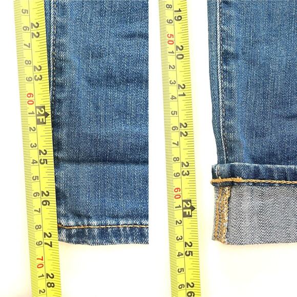 SPANX The Slim-X Casual Cuffed Denim Mid-High Rise Ankle Jeans Blue - Picture 10 of 12